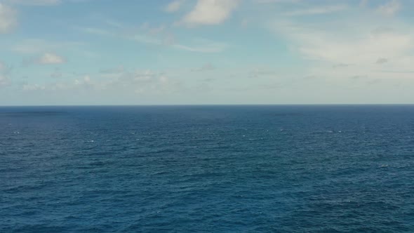 Seascape, Blue Sea, Sky with Clouds, Aerial View