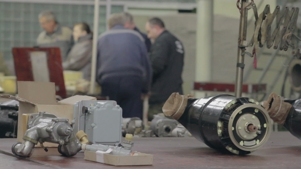 Jet Engine Parts On The Table