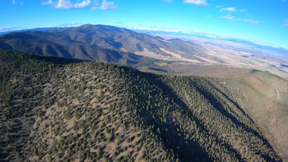 Siskiyou Pass Aerial View Flying Above Mountains Oregon California Border