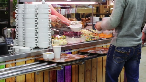 Ready To Eat Prepared Food At Cafe. alt