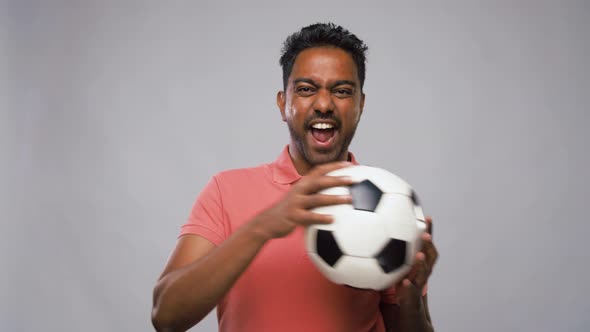 Indian Man or Football Fan with Soccer Ball