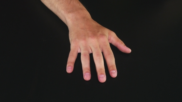 Male Hands Fingers Impatiently Tapping On Table
