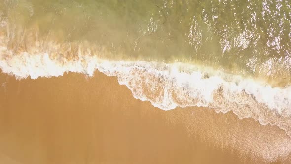 Top down view over beach and water from drone. Burlingame Park, Charlestown