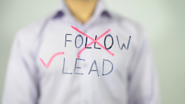 Follow or Lead, Illustration on Transparent Screen alt