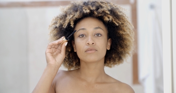 Woman Face With Mascara Brush