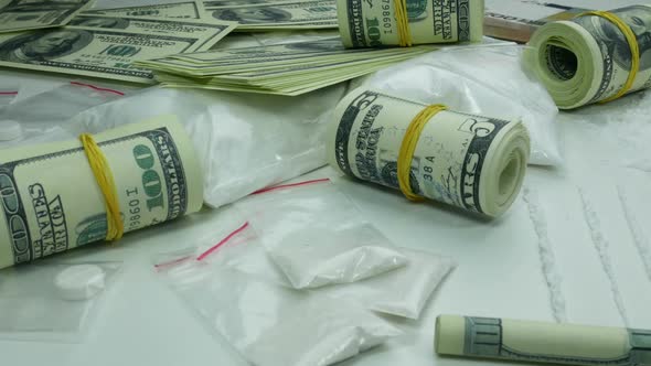 Illegal Dirty Profit Of The Drug Cartel From The Sale Of Cocaine