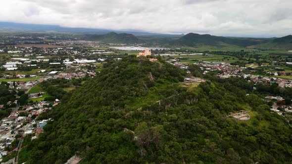 Rotational view of churches in Central Mexico valley