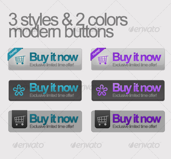 Buy it now buttons 3 styles w/ 2 colors