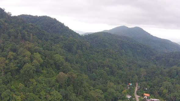 Aerial Mountain View In Countryside Thailand