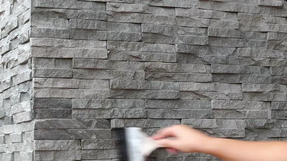 Painted Protect Color For New Stone Wall