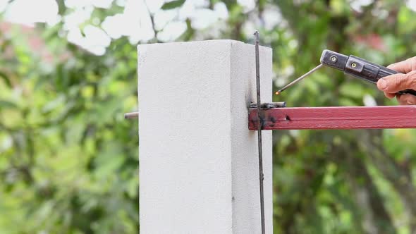 Welding Metal By Electrode With Bright Electric Arc 4 alt