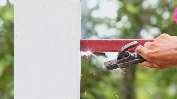 Welding Metal By Electrode With Bright Electric Arc 6 alt