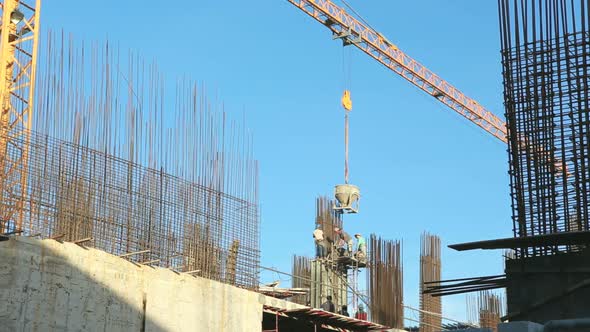 Crane Working In Construction Site 2