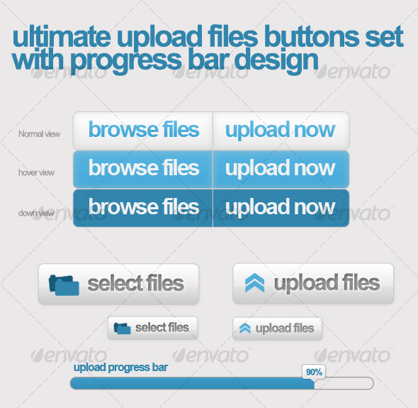 Upload files buttons w/ css sprit & progress bar