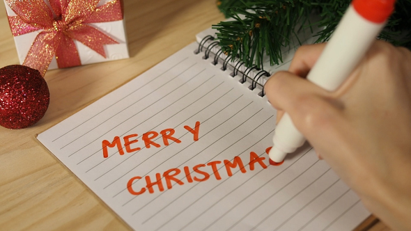 Writing Merry Christmas
