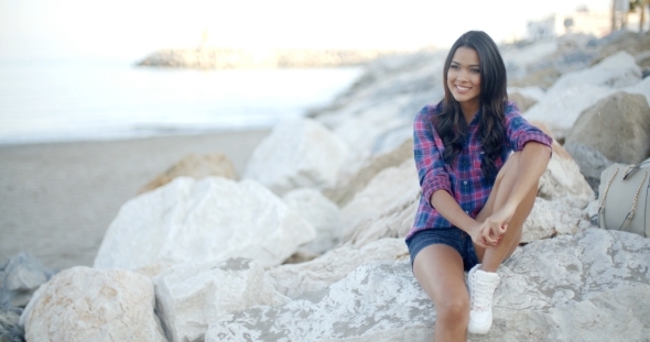 Woman Relaxing In Summer Day alt