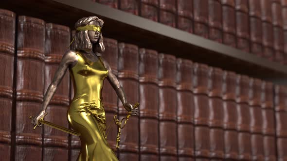 Justice Goddess Rises on Pedestal, Themis, Femida