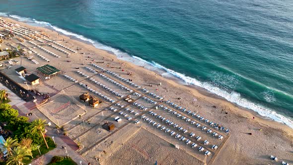 Cleopatra Beach aerial view 4 K Turkey Alanya