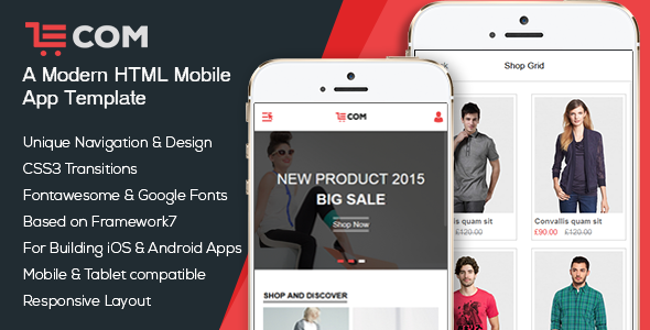 eCom - a Modern Mobile & App HTML Template