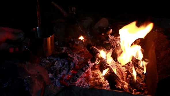 Cup Of Tea At Campfire