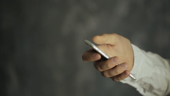 Man's Right Hand Businessman Using Digital Phone