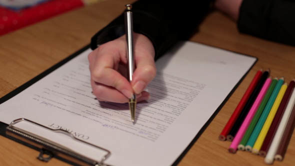 Business Lady Fills Contract