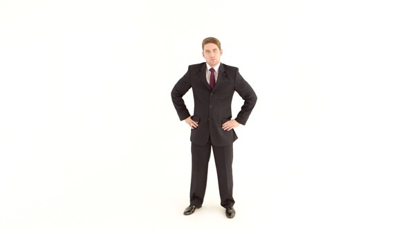 Businessman in the Suit Stands