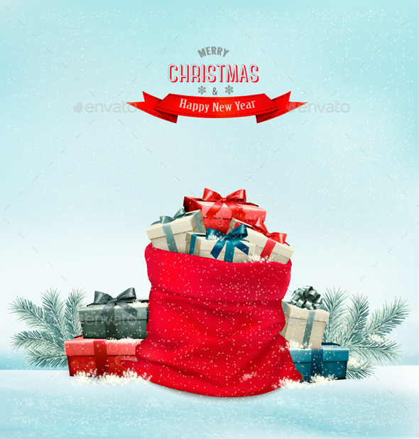 Holiday Christmas Background With A Sack