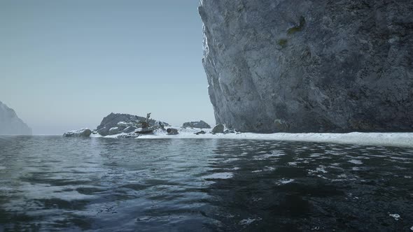 Rocky Ocean Coast with Mountains and a Beautiful Sand Beach