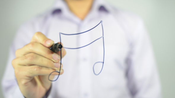 Music Note, Illustration on Transparent Screen