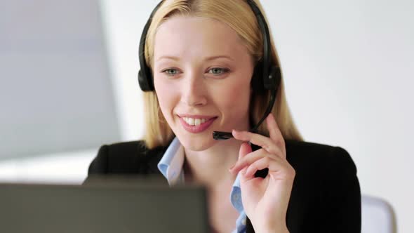 Attractive Helpline Operator In Office 1
