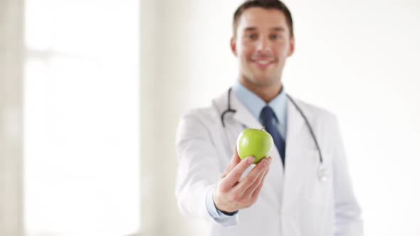 Doctor With Green Apple In Hands 4