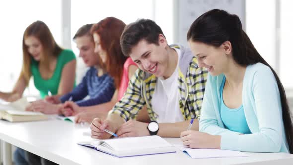 Students With Textbooks And Books At School 2