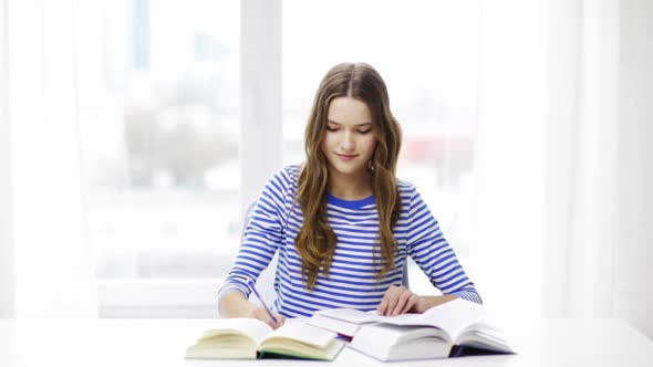 Happy Smiling Student Girl With Books 1