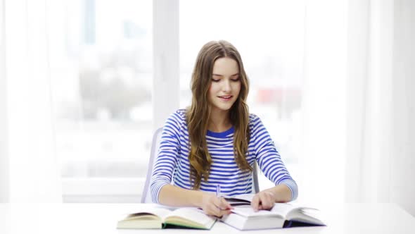 Happy Smiling Student Girl With Books 3