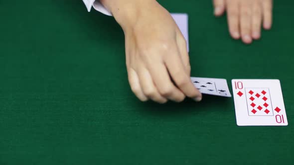 Holdem Poker Dealer With Playing Cards 10