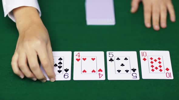 Holdem Poker Dealer With Playing Cards 14