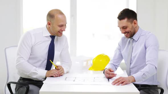 Two Smiling Businessmen Or Architects In Office 3