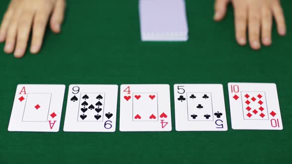 Holdem Poker Dealer With Playing Cards 21