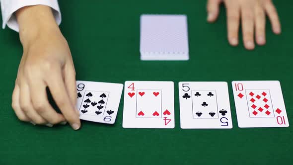 Holdem Poker Dealer With Playing Cards 8