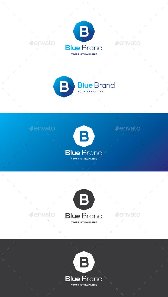 Blue Brand Letter B Logo