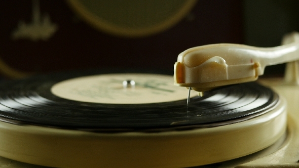 Old Vinyl Record Playing