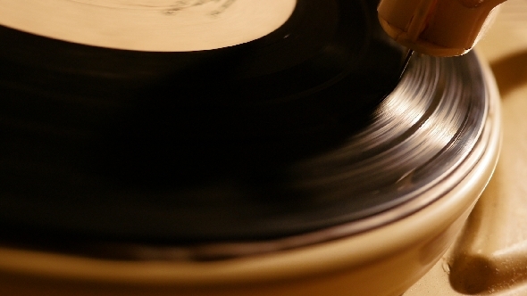 Old Vinyl Record Spinning