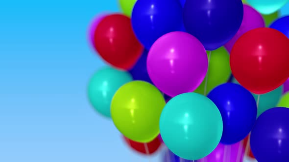 Many Balloons Against Blue Sky