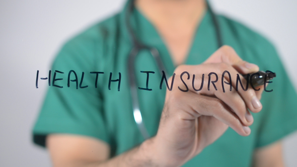 Health Insurance, Writing on Transparent Screen