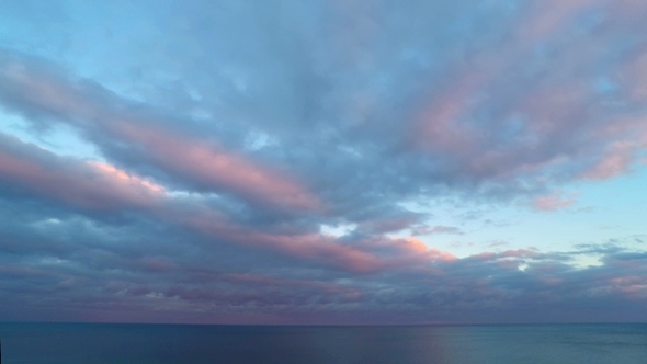 Cloudy Sunset Sky over the Sea