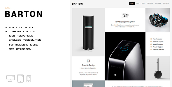 BARTON - Smart Portfolio for Creative People