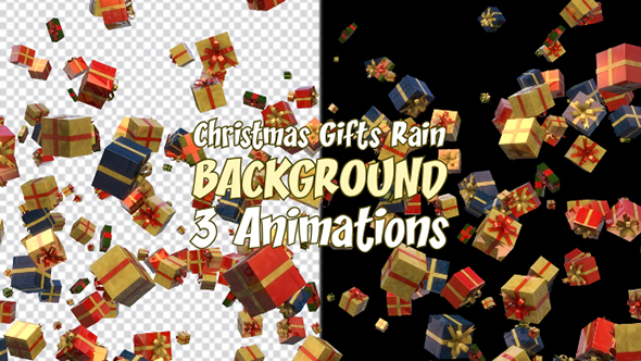 Christmas Gifts Rain Background Pack