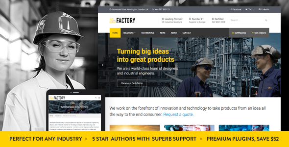 Factory – Industrial Business WordPress Theme