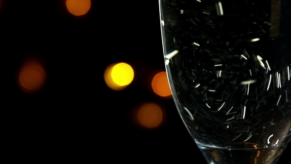Glass Of Champagne On a Black Background